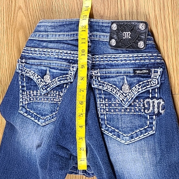 MISS ME VINTAGE JEANS WOMEN 26x23 BLUE EASY CAPRI JUNIOR'S GIRLS FADED DENIM - Picture 2 of 8